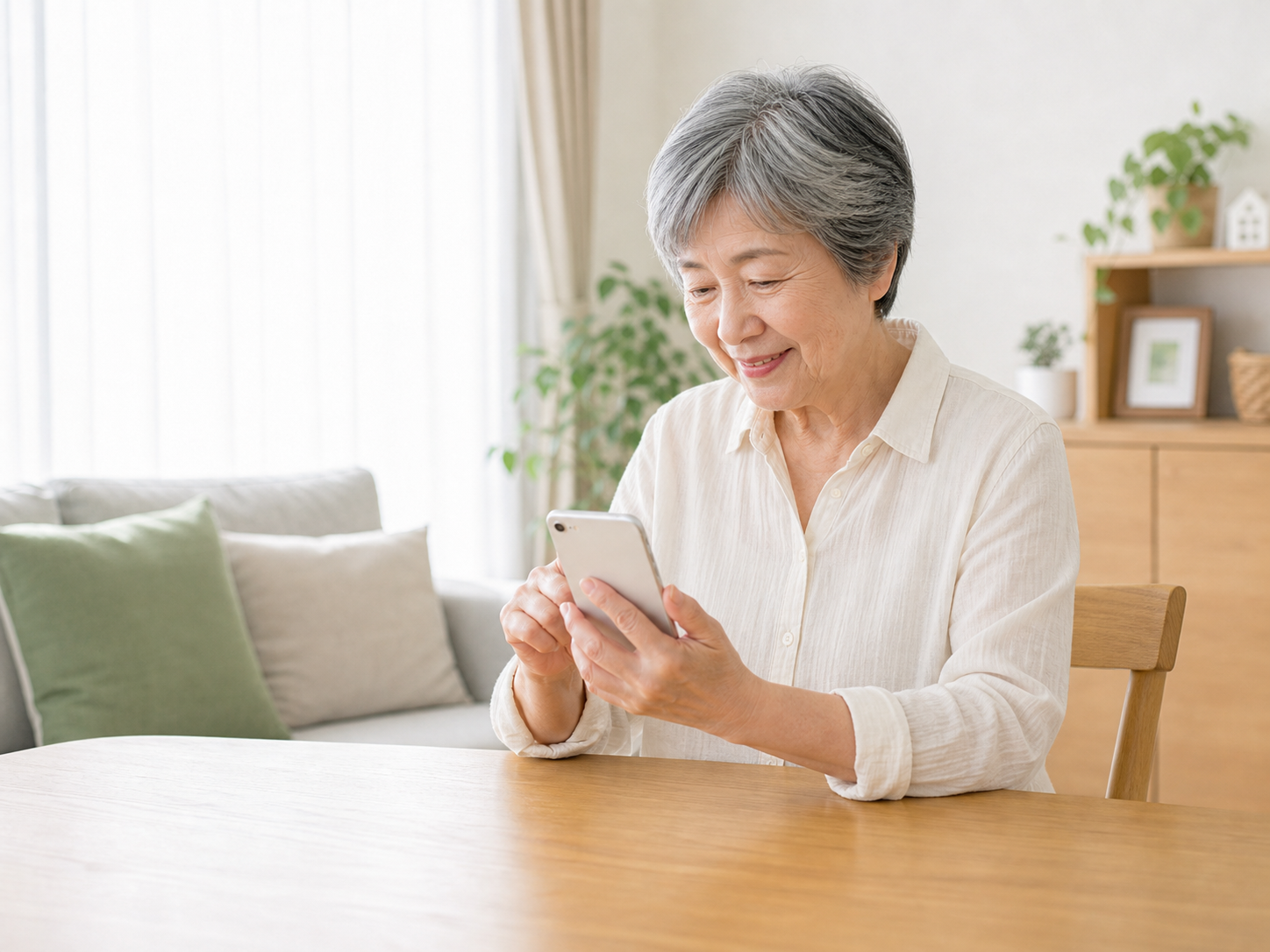 スマートフォンで出張買取を相談するイメージ
